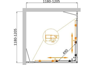 Душевой уголок Cezares MOLVENO-A-22-90+30-P-Cr