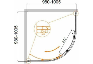 Душевой уголок Cezares MOLVENO-R-1-100-P-Cr