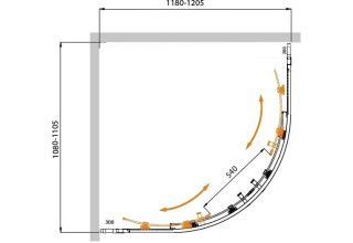 Душевой уголок Cezares MOLVENO-RH-22-120/110-C-Cr-IV