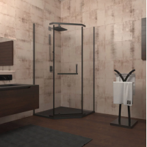 Душевой уголок Veconi Rovigo 90х90х195 стекло прозрачное профиль черный RV36B-90-01-C5 Душевой уголок Veconi Rovigo 90х90х195 стекло прозрачное профиль черный RV36B-90-01-C5