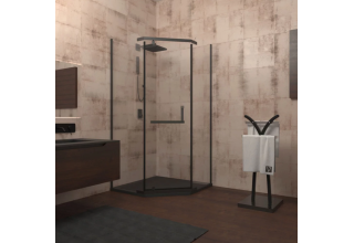 Душевой уголок Veconi Rovigo 90х90х195 стекло прозрачное профиль черный RV36B-90-01-C5 Душевой уголок Veconi Rovigo 90х90х195 стекло прозрачное профиль черный RV36B-90-01-C5
