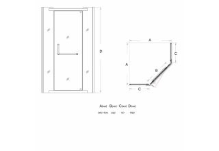 Душевой уголок Veconi Rovigo 90х90х195 стекло прозрачное профиль черный RV36B-90-01-C5