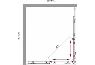 Душевой уголок BelBagno SELA-AH-2-120/90-P-Cr