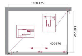 Душевой уголок BelBagno UNIQUE-AH-1-110/125-90-C-Cr