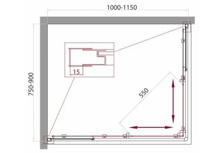 Душевой уголок BelBagno UNIQUE-AH-2-100/115-75/90-M-Cr