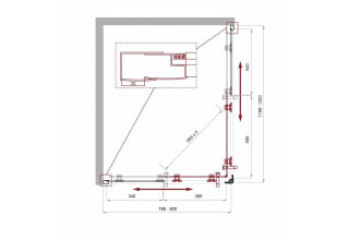 Душевой уголок BelBagno UNO-195-AH-2-120/80-P-Cr