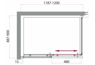 Душевой уголок BelBagno UNO-AH-1-120/90-C-Cr
