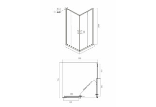 Душевой уголок Ambassador Kingston 14011119 800x800x2000