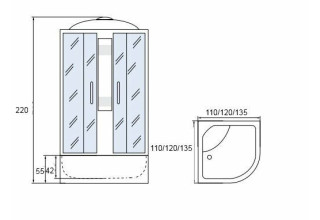 Душевая кабина МОНОМАХ 135/135/55 С МЗ