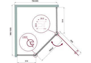 Душевой уголок BelBagno UNO-195-PH-1-100/80-C-Cr