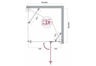 Душевой уголок BelBagno KRAFT-A-12-80-C-Cr-R