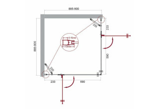 Душевой уголок BelBagno KRAFT-A-22-90-C-Cr