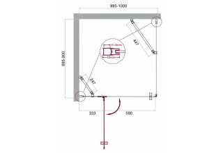 Душевой уголок BelBagno KRAFT-AH-12-100/90-C-Cr-L