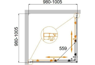 Душевой уголок Cezares MOLVENO-A-2-100-P-Cr