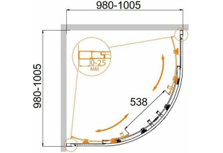 Душевой уголок Cezares MOLVENO-R-2-100-P-Cr