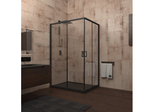 Душевой уголок Veconi Rovigo 100x80x195 стекло прозрачное профиль черный RV14-10080-01-C5 Душевой уголок Veconi Rovigo 100x80x195 стекло прозрачное профиль черный RV14-10080-01-C5