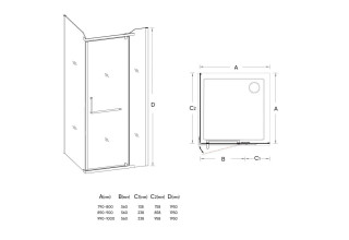 Душевой уголок Veconi Rovigo 100x100x195 стекло рифленое профиль хром RV18-100K-02-19C1
