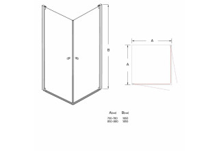 Душевой уголок Veconi Rovigo 90х90х185 стекло прозрачное профиль хром RV23-90K-01-19C2