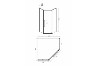 Душевой уголок Ambassador Ritz 112011202 900x900x2000