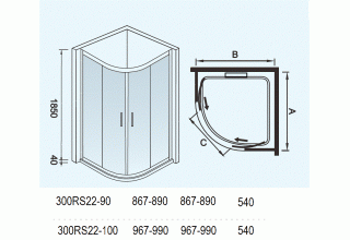 Душевой уголок Weltwasser WW300 300RS22-90