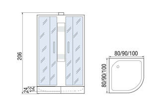 Душевая кабина МОНОМАХ 100/24 С МЗ Б/К
