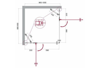 Душевой уголок BelBagno KRAFT-AH-22-100/90-C-Cr-L