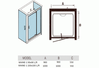 Душевая кабина WeltWasser MAINE-1 100х100 R