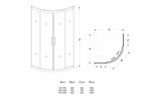 Душевой уголок Veconi Rovigo 90x90x195 стекло прозрачное профиль хром RV05-90PL-01-19C1