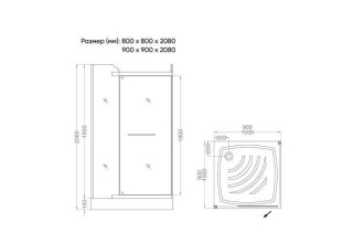Душевой уголок Veconi Rovigo 100х80х195 стекло рифленое профиль хром RV19-10080PR-02-19C1