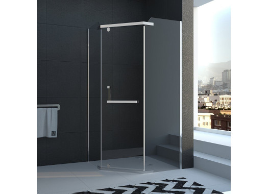 Душевой уголок Veconi Rovigo 100х100х195 стекло прозрачное профиль хром  RV36-100T-01-19C1