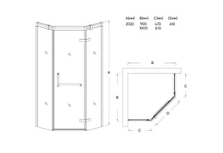 Душевой уголок Veconi Rovigo 100х100х195 стекло прозрачное профиль бронза RV37-100T-01-19C1