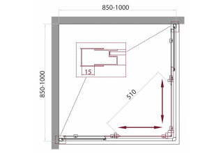 Душевой уголок BelBagno UNIQUE-A-2-85/100-M-Cr