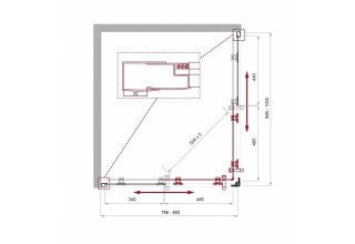 Душевой уголок BelBagno UNO-195-AH-2-100/80-C-Cr