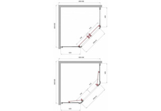 Душевой уголок BelBagno UNO-195-P-2-90-C-Cr