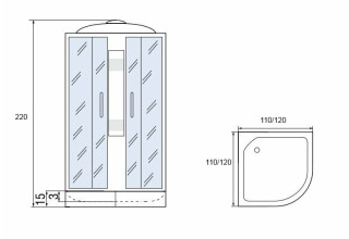 Душевая кабина МОНОМАХ 120/120/15 С МЗ