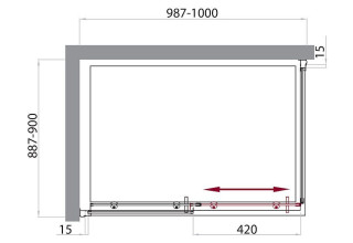 Душевой уголок BelBagno UNO-AH-1-100/90-C-Cr