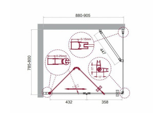 Душевой уголок BelBagno ALBANO-ASH-1-90/80-C-Cr