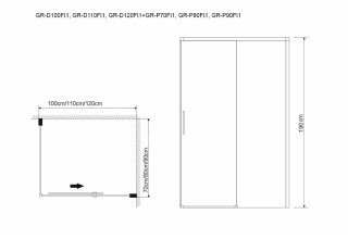 Душевой уголок Grossman GR-D120-P80 Fly1 120х80х190