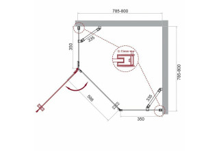 Душевой уголок BelBagno KRAFT-P-1-80-C-Cr-L