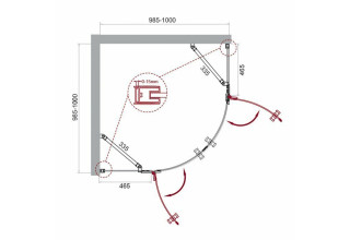 Душевой уголок BelBagno KRAFT-R-2-100-C-Cr