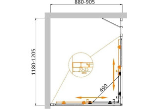Душевой уголок Cezares MOLVENO-AH-21-90+30-C-Cr-IV