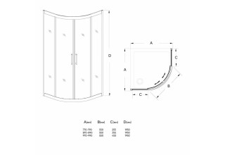 Душевой уголок Veconi Rovigo 100x100x195 стекло прозрачное профиль черный RV04-100PL-01-19C1