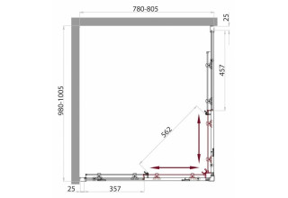 Душевой уголок BelBagno SELA-AH-2-100/80-C-Cr