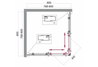 Душевой уголок BelBagno UNO-195-A-2-80-C-Cr