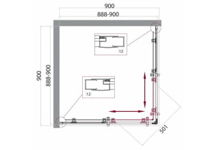 Душевой уголок BelBagno UNO-195-A-2-90-C-Cr
