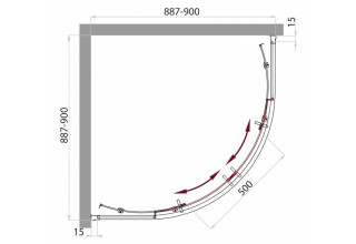 Душевой уголок BelBagno UNO-R-2-90-C-Cr
