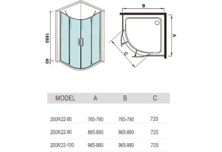 Душевой уголок WeltWasser WW200 200R22-90