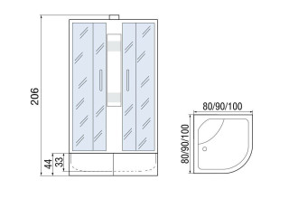 Душевая кабина МОНОМАХ 80/43 С МЗ Б/К
