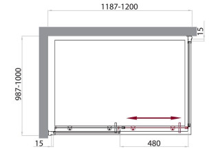 Душевой уголок BelBagno UNO-AH-1-120/100-M-Cr