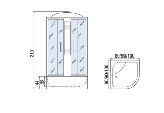 Душевая кабина МОНОМАХ 100/44 С МЗ